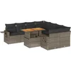 Image de vidaXL - 9-delige - Loungeset - met - kussens - poly - rattan - grijs