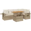 Image de vidaXL - 6-delige - Loungeset - met - kussens - poly - rattan - beige
