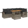 Image de vidaXL - 6-delige - Loungeset - met - kussens - poly - rattan - grijs