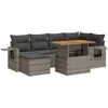 Image de vidaXL - 7-delige - Loungeset - met - kussens - poly - rattan - grijs