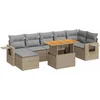 Image de vidaXL - 8-delige - Loungeset - met - kussens - poly - rattan - beige