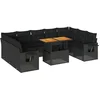 Image de vidaXL - 10-delige - Loungeset - met - kussens - poly - rattan - zwart