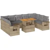Image de vidaXL - 10-delige - Loungeset - met - kussens - poly - rattan - beige