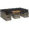 Image de vidaXL - 10-delige - Loungeset - met - kussens - poly - rattan - grijs