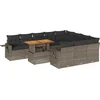 Image de vidaXL - 11-delige - Loungeset - met - kussens - poly - rattan - grijs