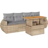 Image de vidaXL - 5-delige - Loungeset - met - kussens - poly - rattan - beige