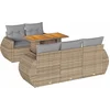 Image de vidaXL - 6-delige - Loungeset - met - kussens - poly - rattan - beige