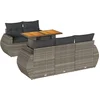 Image de vidaXL - 6-delige - Loungeset - met - kussens - poly - rattan - grijs