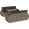 Image de vidaXL - 7-delige - Loungeset - met - kussens - poly - rattan - grijs