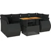 Image de vidaXL - 7-delige - Loungeset - met - kussens - poly - rattan - zwart