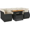 Image de vidaXL - 7-delige - Loungeset - met - kussens - poly - rattan - zwart