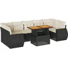 Image de vidaXL - 8-delige - Loungeset - met - kussens - poly - rattan - zwart