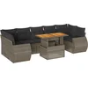 Image de vidaXL - 8-delige - Loungeset - met - kussens - poly - rattan - grijs