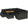 Image de vidaXL - 9-delige - Loungeset - met - kussens - poly - rattan - zwart