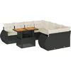 Image de vidaXL - 9-delige - Loungeset - met - kussens - poly - rattan - zwart