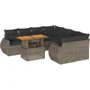Image de vidaXL - 9-delige - Loungeset - met - kussens - poly - rattan - grijs