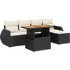Image de vidaXL - 6-delige - Loungeset - met - kussens - poly - rattan - zwart