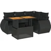 Image de vidaXL - 5-delige - Loungeset - met - kussens - poly - rattan - zwart