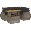 Image de vidaXL - 5-delige - Loungeset - met - kussens - poly - rattan - grijs