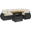 Image de vidaXL - 6-delige - Loungeset - met - kussens - poly - rattan - zwart