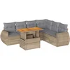 Image de vidaXL - 7-delige - Loungeset - met - kussens - poly - rattan - beige