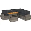 Image de vidaXL - 7-delige - Loungeset - met - kussens - poly - rattan - grijs