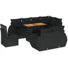 Image de vidaXL - 9-delige - Loungeset - met - kussens - poly - rattan - zwart