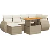 Image de vidaXL - 7-delige - Loungeset - met - kussens - poly - rattan - beige