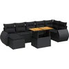 Image de vidaXL - 8-delige - Loungeset - met - kussens - poly - rattan - zwart