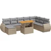 Image de vidaXL - 9-delige - Loungeset - met - kussens - poly - rattan - beige