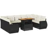 Image de vidaXL - 10-delige - Loungeset - met - kussens - poly - rattan - zwart