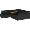 Image de vidaXL - 11-delige - Loungeset - met - kussens - poly - rattan - zwart