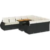 Image de vidaXL - 11-delige - Loungeset - met - kussens - poly - rattan - zwart