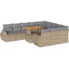 Image de vidaXL - 11-delige - Tuinset - met - kussens - poly - rattan - beige
