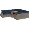 Image de vidaXL - 11-delige - Loungeset - met - kussens - poly - rattan - grijs