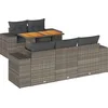 Image de vidaXL - 6-delige - Loungeset - met - kussens - poly - rattan - grijs