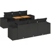 Image de vidaXL - 7-delige - Loungeset - met - kussens - poly - rattan - zwart