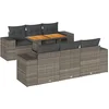 Image de vidaXL - 7-delige - Loungeset - met - kussens - poly - rattan - grijs
