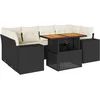 Image de vidaXL - 7-delige - Loungeset - met - kussens - poly - rattan - zwart