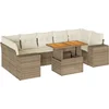 Image de vidaXL - 8-delige - Loungeset - met - kussens - poly - rattan - beige