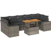 Image de vidaXL - 8-delige - Loungeset - met - kussens - poly - rattan - grijs