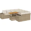 Image de vidaXL - 9-delige - Loungeset - met - kussens - poly - rattan - beige