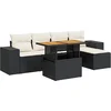 Image de vidaXL - 6-delige - Loungeset - met - kussens - poly - rattan - zwart
