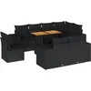 Image de vidaXL - 9-delige - Loungeset - met - kussens - poly - rattan - zwart