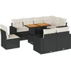 Image de vidaXL - 9-delige - Loungeset - met - kussens - poly - rattan - zwart