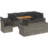 Image de vidaXL - 9-delige - Loungeset - met - kussens - poly - rattan - grijs