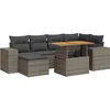 Image de vidaXL - 7-delige - Loungeset - met - kussens - poly - rattan - grijs