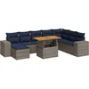 Image de vidaXL - 9-delige - Loungeset - met - kussens - poly - rattan - grijs