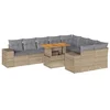 Image de vidaXL - 10-delige - Loungeset - met - kussens - poly - rattan - acacia - beige