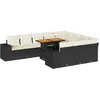 Image de vidaXL - 10-delige - Loungeset - met - kussens - poly - rattan - acacia - zwart